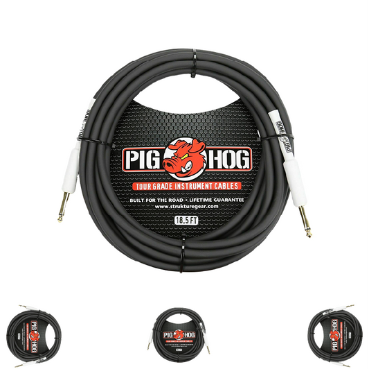 New - Pig Hog PH186 8mm Tour Grade Instrument Cable 18.6 FT