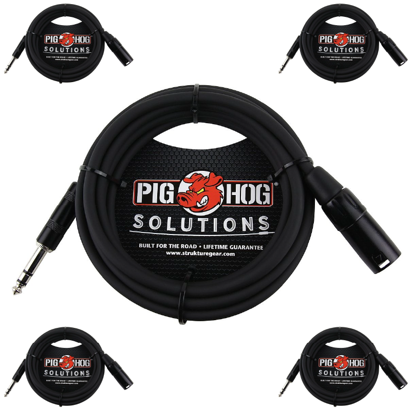 New - Pig Hog Solutions - 10ft TRS(M)-XLR(M) Male Shielded Balanced Cable PX-TMXM2
