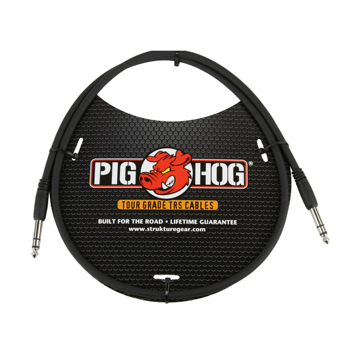 New - 2 pack Pig Hog 8mm 3 Foot FT 1/4" TRS Balanced Stereo to 1/4" TRS Cable Plug PTRS03