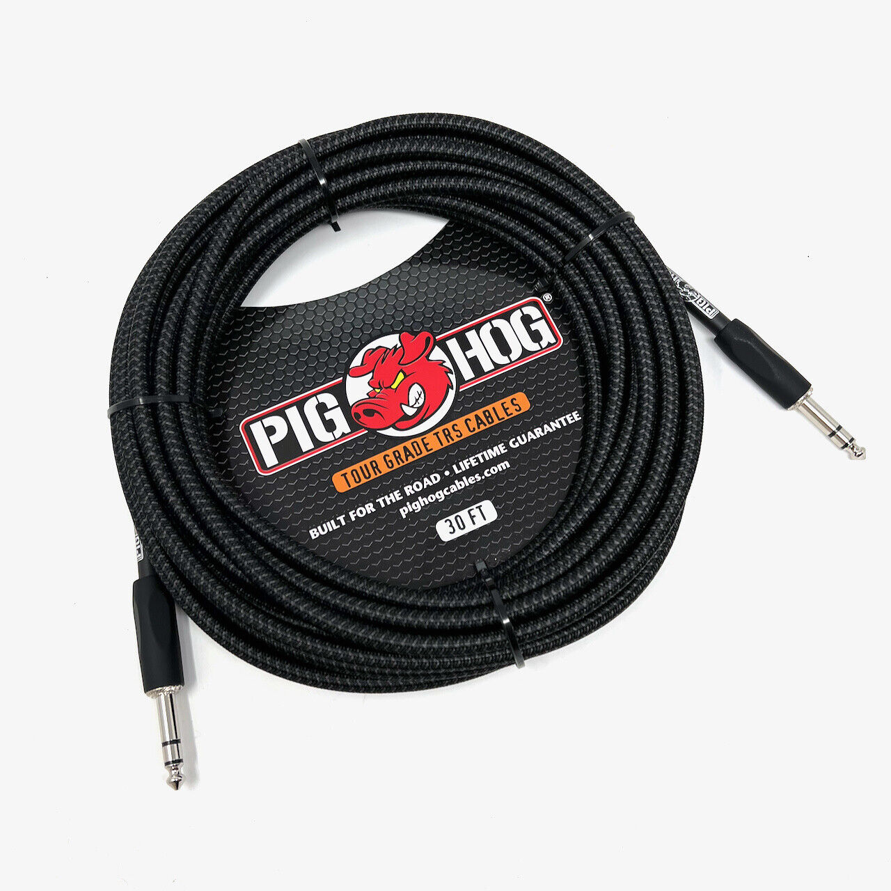 New - PIG HOG PTRS30BK VINTAGE SERIES “BLACK WOVEN” TRS CABLE, 30 FT