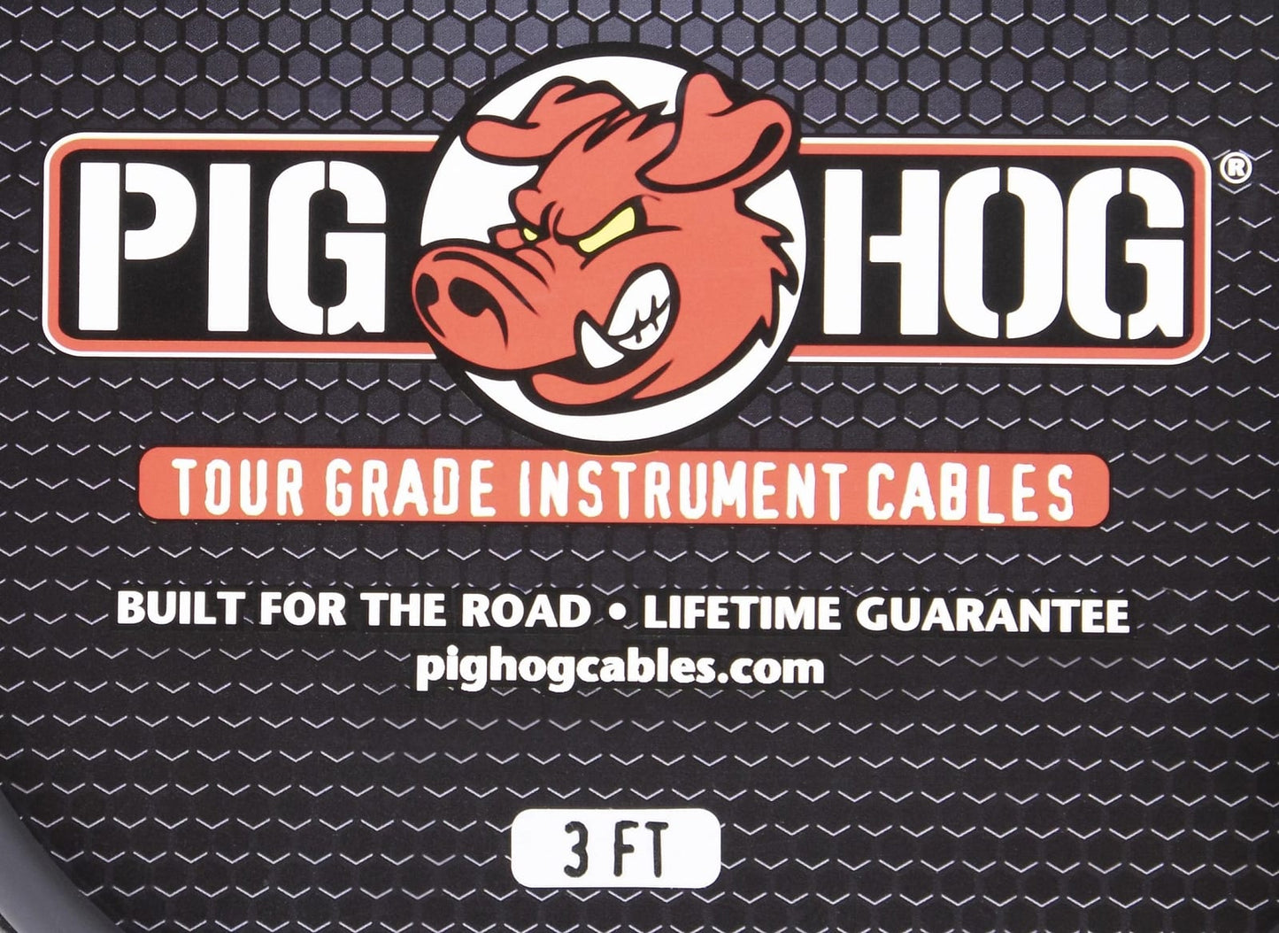 New - Pig Hog PH3 1/4 Straight Instrument Guitar Cord 3 Feet  Patch Cable 8mm Black