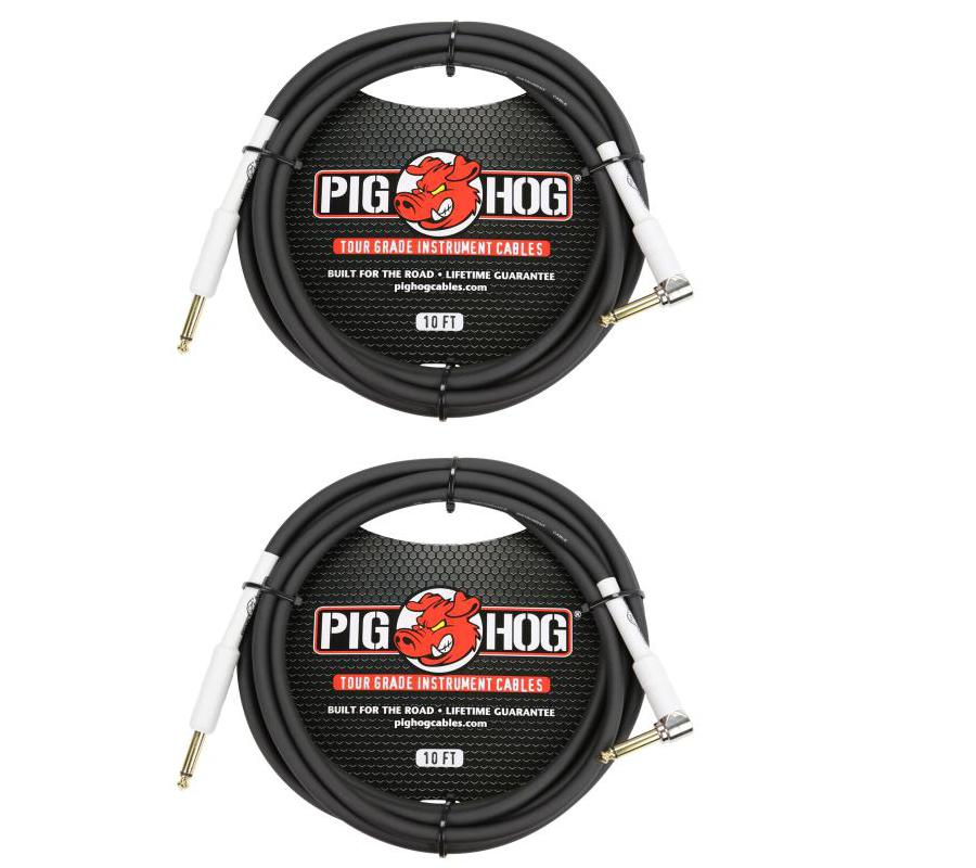 Pig Hog PH10R 10ft Right Angle 8mm 1/4"-1/4" Inst Cable Lifetime Warranty!