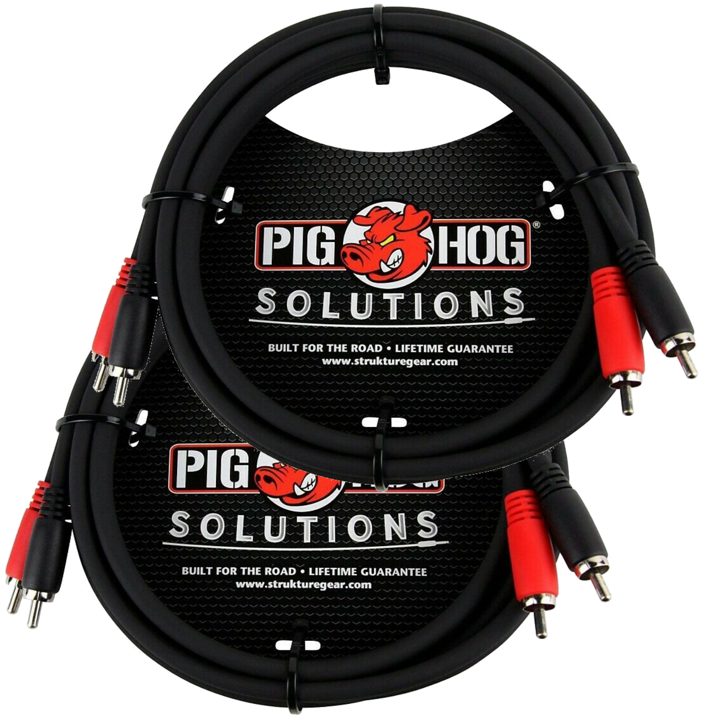 New - Pig Hog PD-RCA06 Solutions 6 Ft RCA-RCA Dual Cable 2 Pack