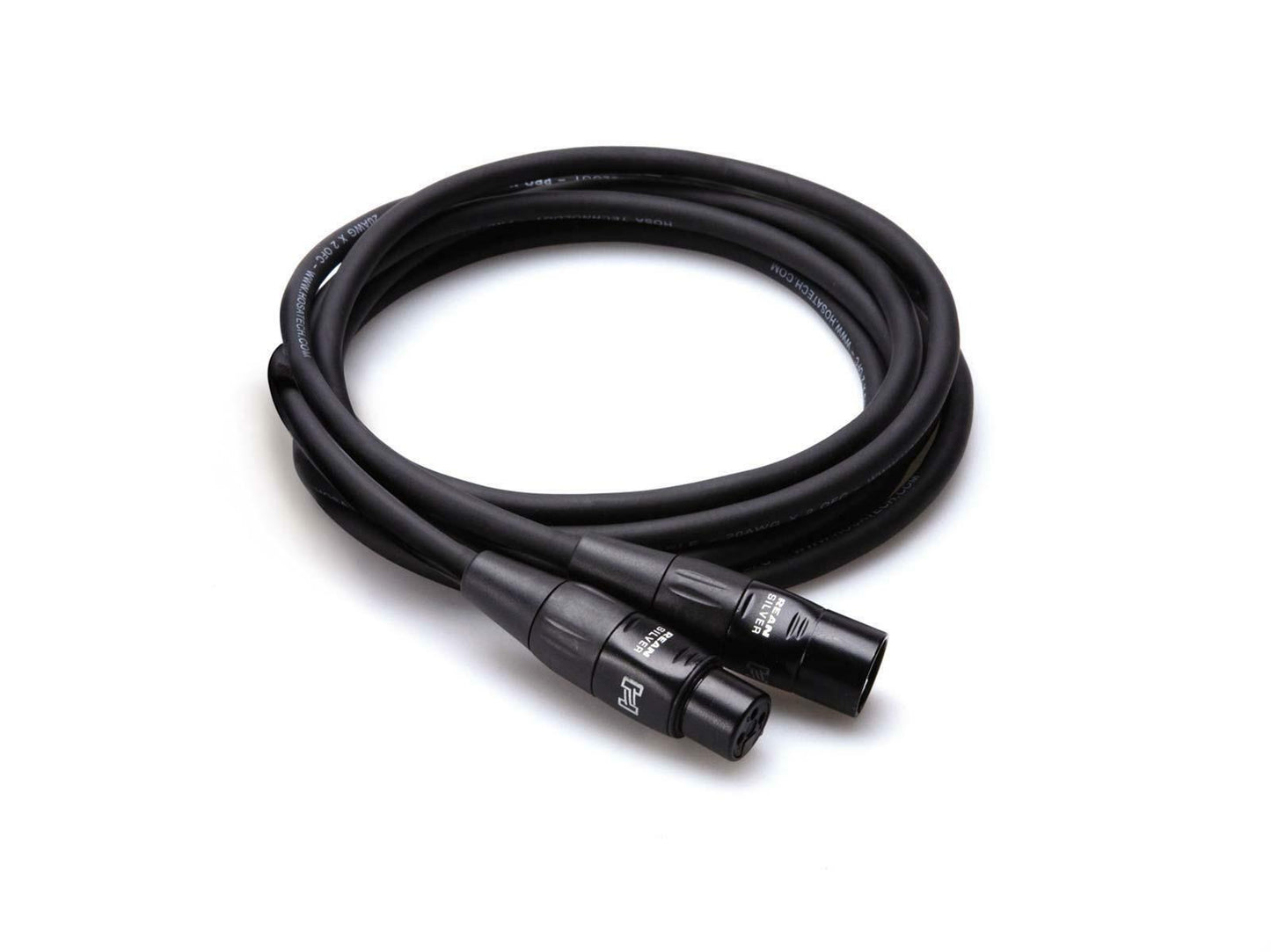 4 Pack Hosa Pro Microphone Cable, Neutrik REAN Connectors REAN XLR3F to XLR3M, HMIC-015 (15 Feet)