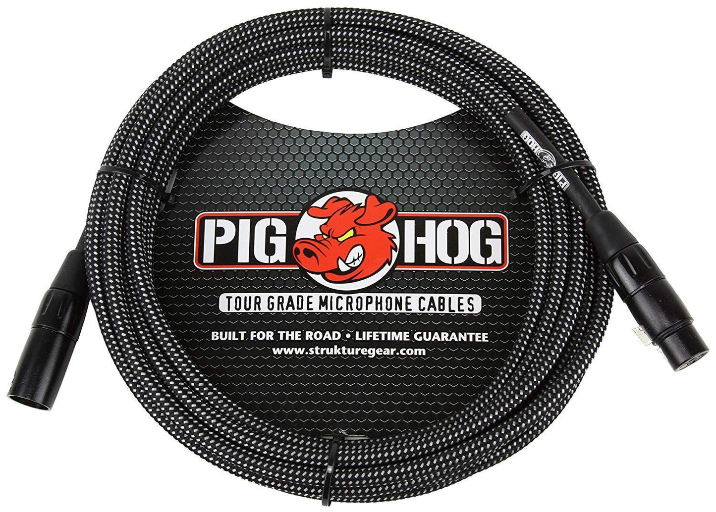 6 Pack Pig Hog PHM20BKW XLR High Performance Black & White Microphone Cable, 20 Ft NEW