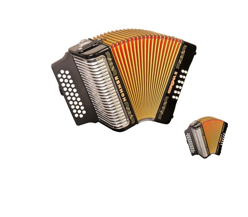 Hohner 3500FB Corona II F, Bb, Eb Accordion with Bag and Strap, Black -NEW