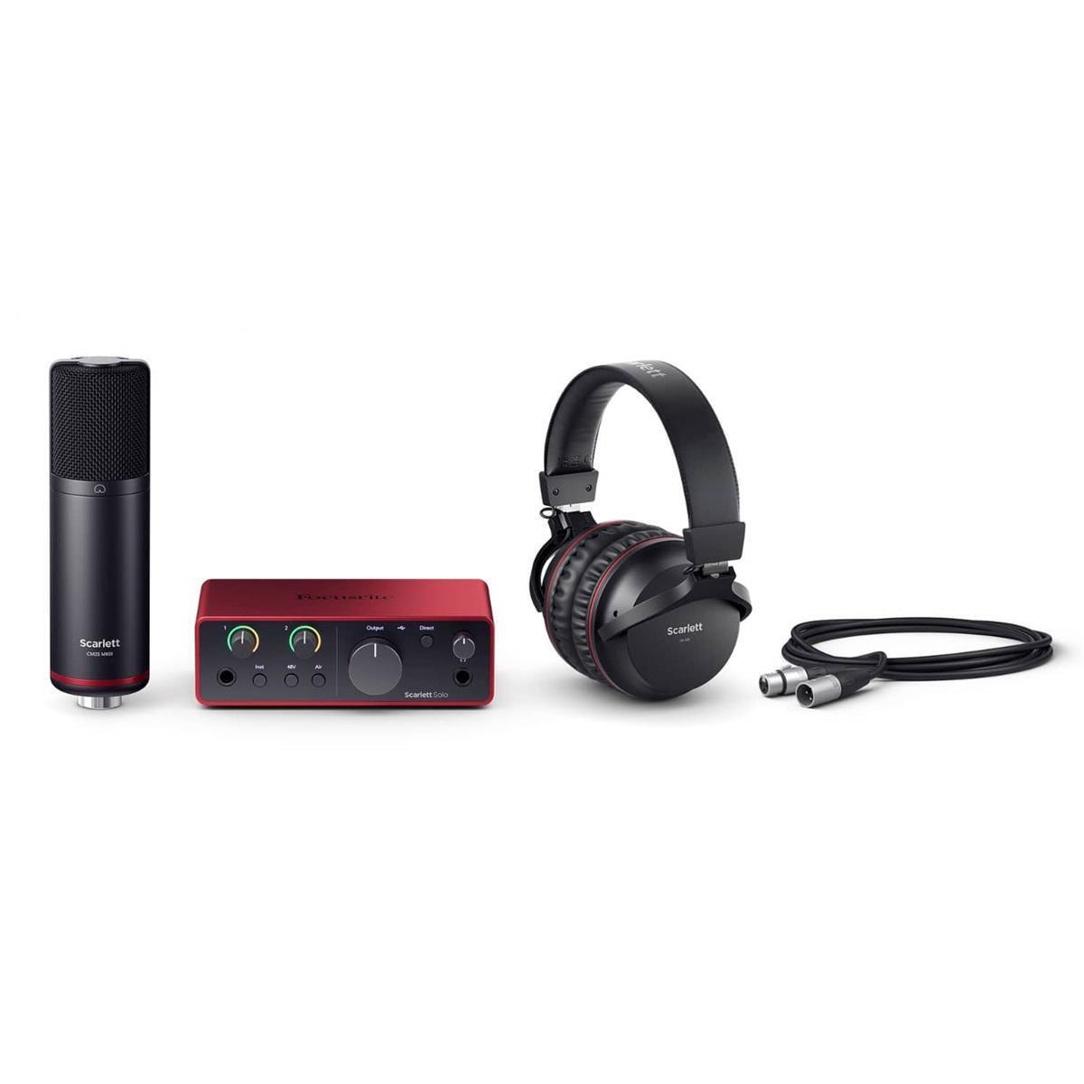 Focusrite Scarlett Solo Studio 4th Gen USB Interface w/Mic, Headphones,S/W Suite - New