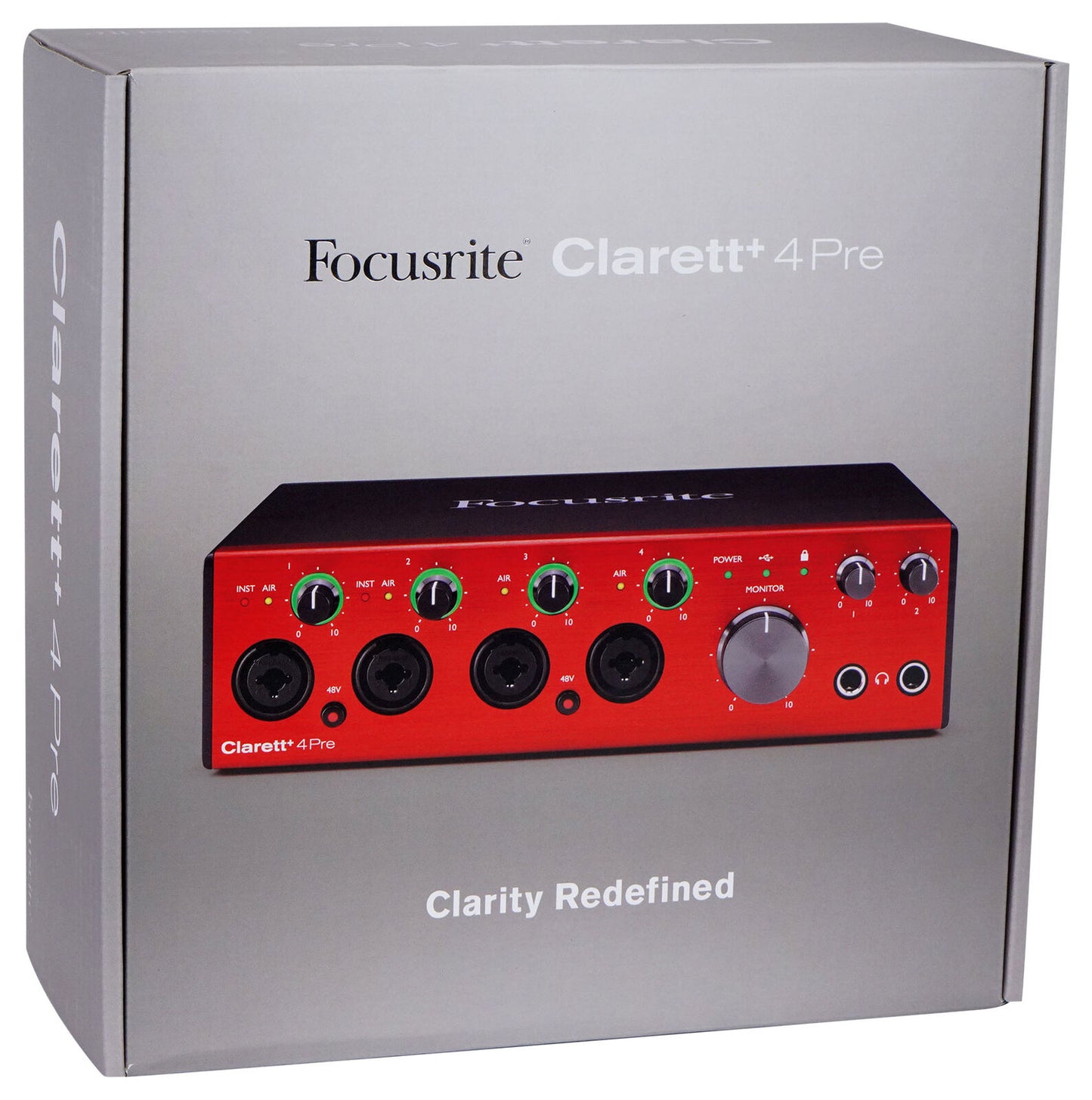 Focusrite Clarett+ 4Pre USB-C Audio Recording Interface, 4 Mic Preamps/JFET/ADAT - New