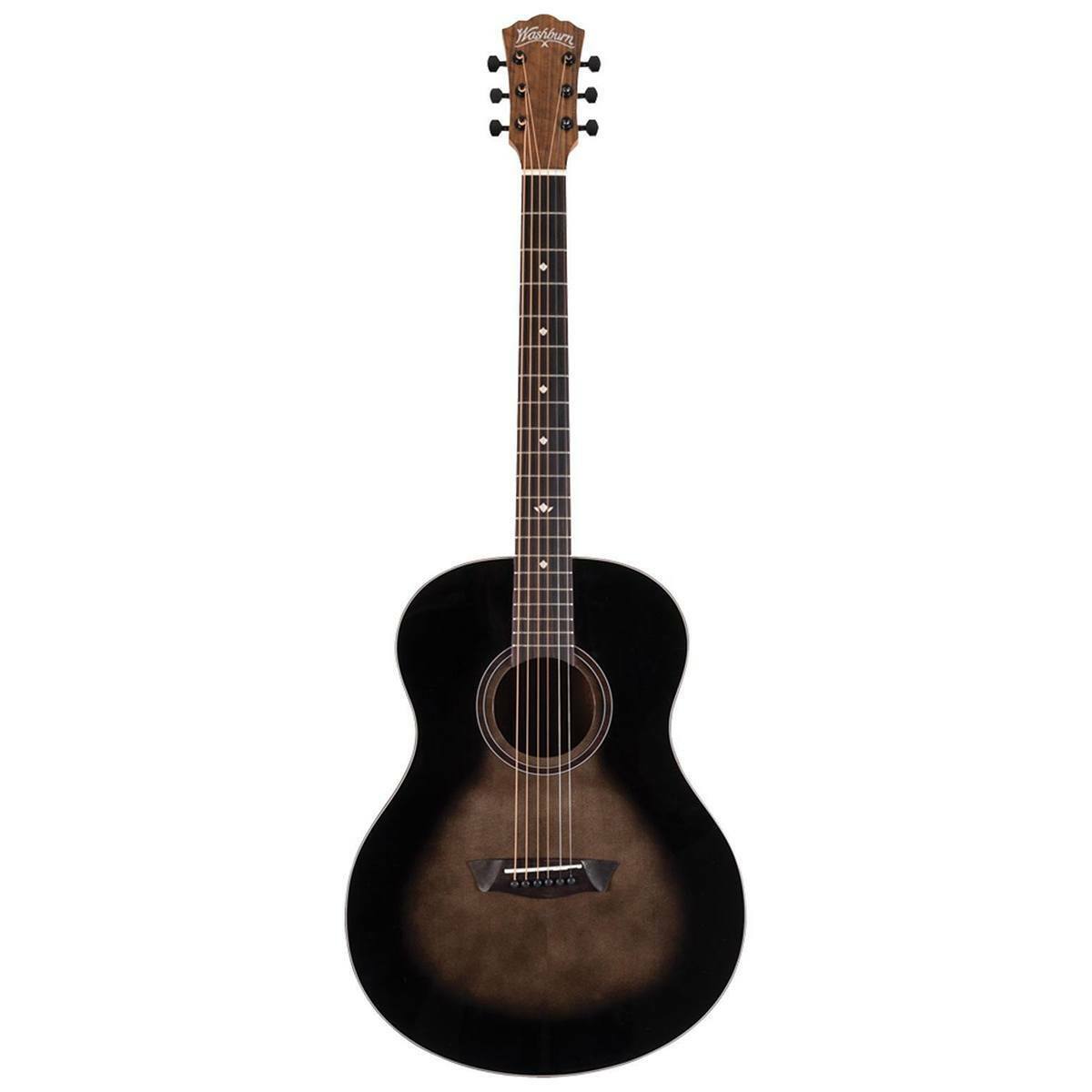 New - Washburn Bella Tono Novo S9 Studio Acoustic Guitar Transparent Charcoal Burst