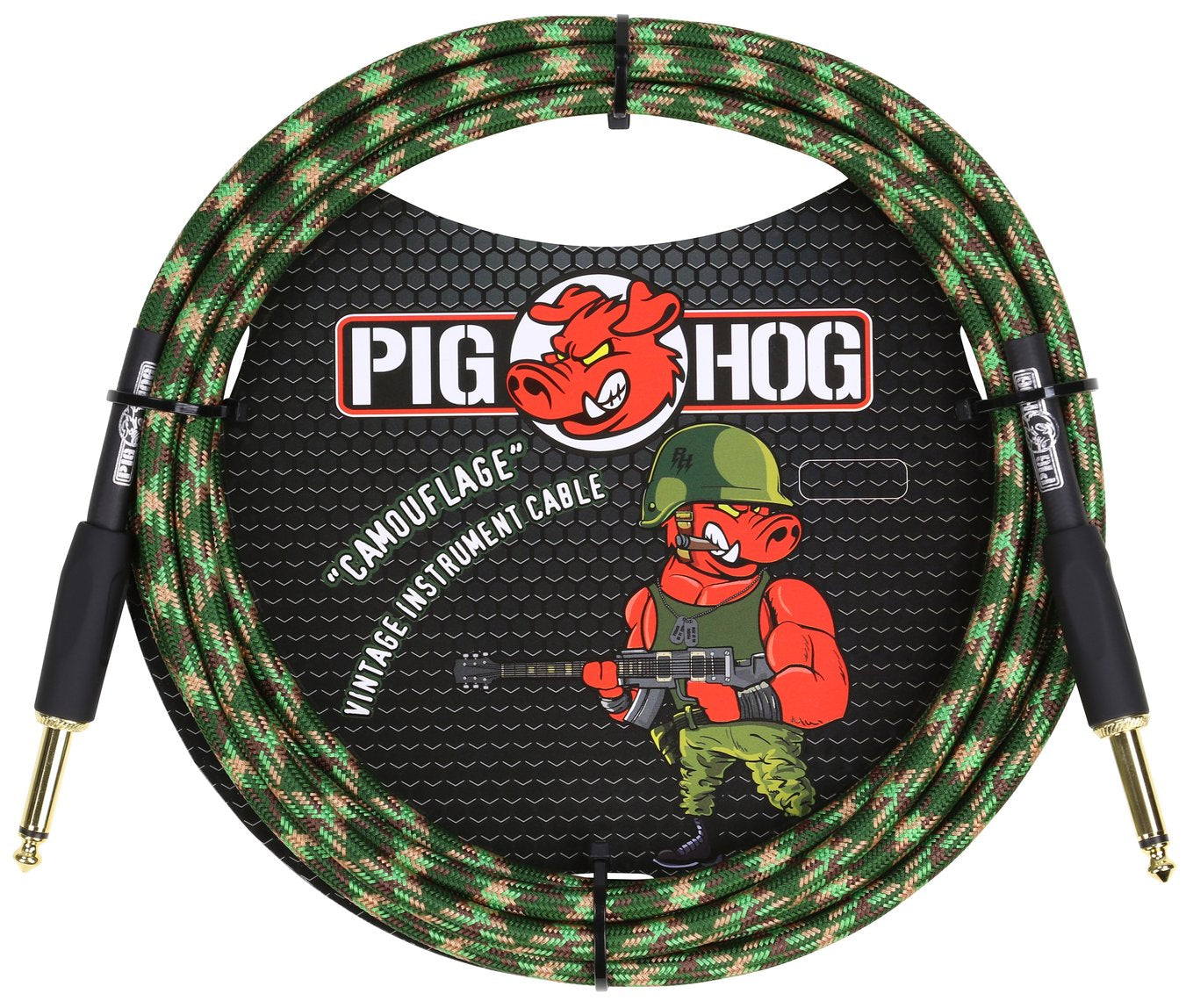 3 Pack Pig Hog Camouflage Instrument Cable 1/4' to 1/4' 10 Foot ft PCH10CF Lifetime Warranty!