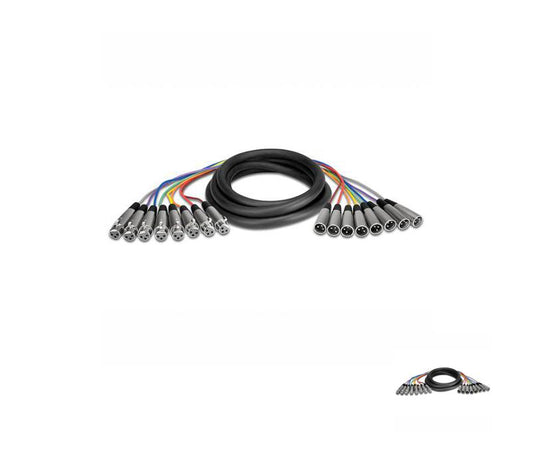 New - Hosa XLR-803 8-channel XLR Female to XLR Male Snake 3 Meter