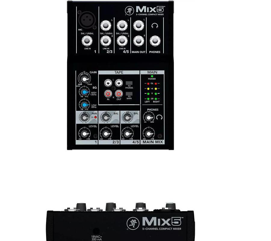 Mackie Mix5 5-Channel Compact Mixer - New