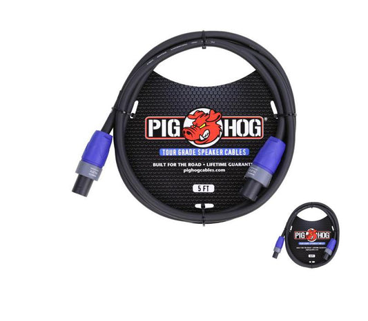 Pig Hog 5ft Speaker Cable, 14 Gauge Wire, Speakon To Speakon PHSC5SPK - NEW