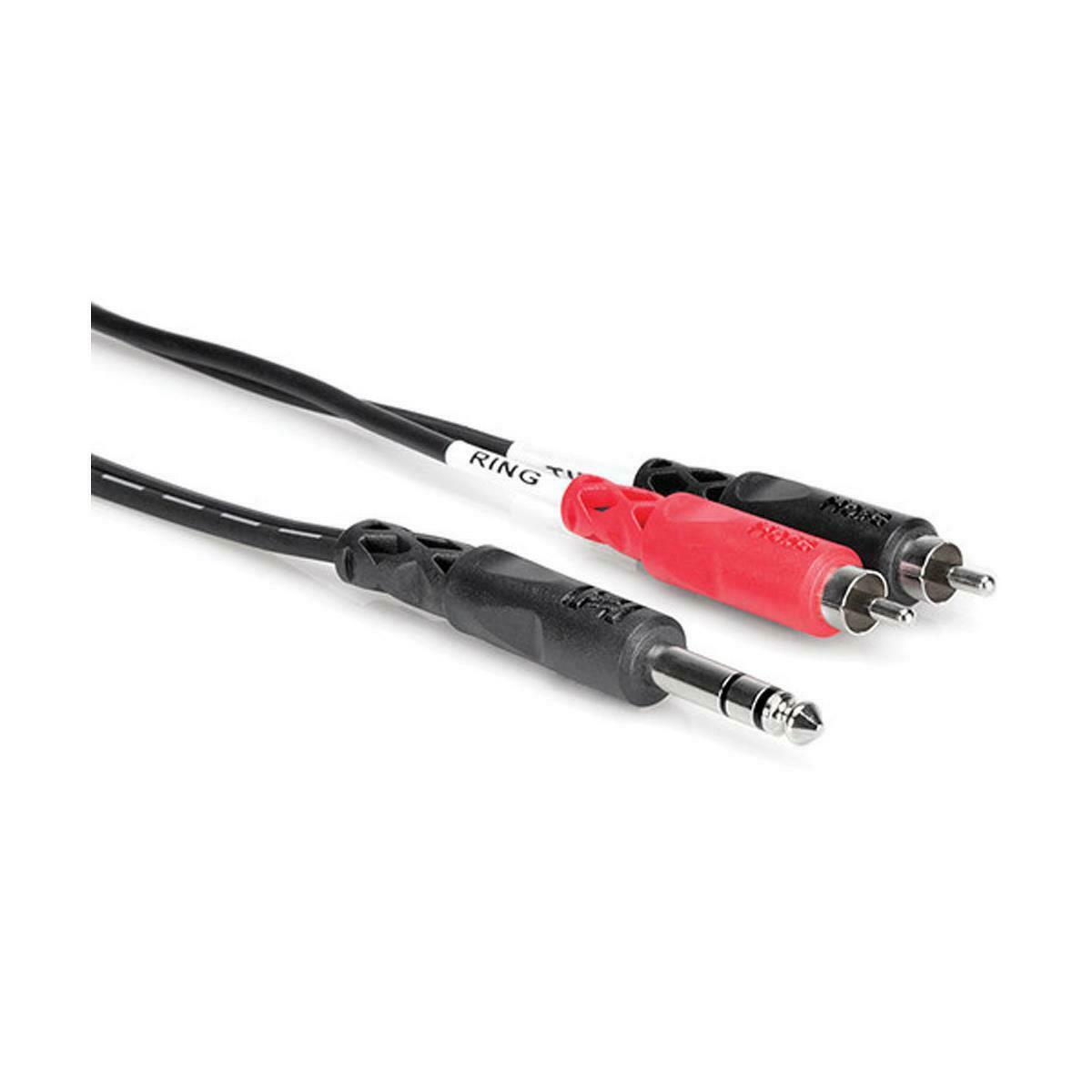 New - 2 pack Hosa TRS-202 Channel Insert Mixer Cable 1/4" in TRS to Dual RCA 2m 6.6 ft