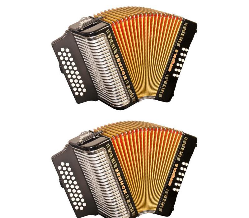 Hohner 3500FB Corona II F, Bb, Eb Accordion with Bag and Strap, Black -NEW