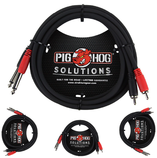 Pig Hog 6FT Solutions Dual RCA (Male) to Dual 1/4" Mono (Male) Cable PD-R1406