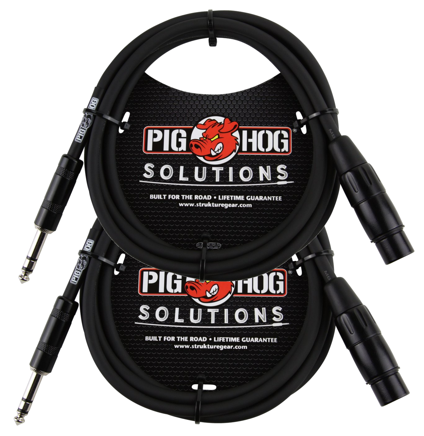 2 Pack Pig Hog 6ft Solutions PX-TMXF6 TRS(M)-XLR(F) Balanced Cable - NEW