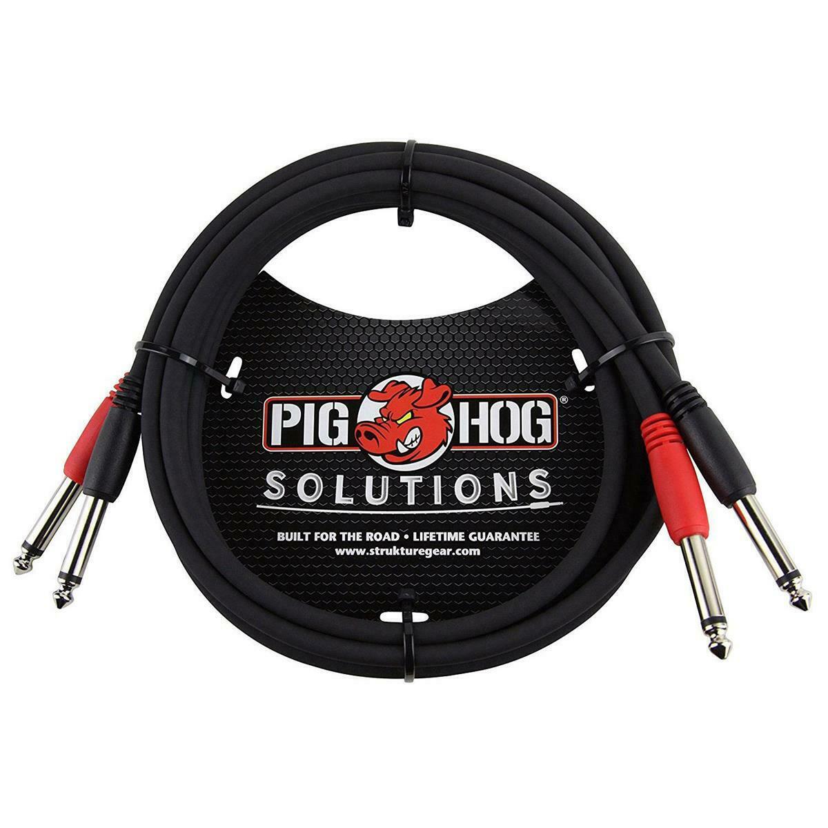 3 Pack Pig Hog 10Ft Solutions Dual Cable 1/4" Mono Male PD-21410 Lifetime Warranty