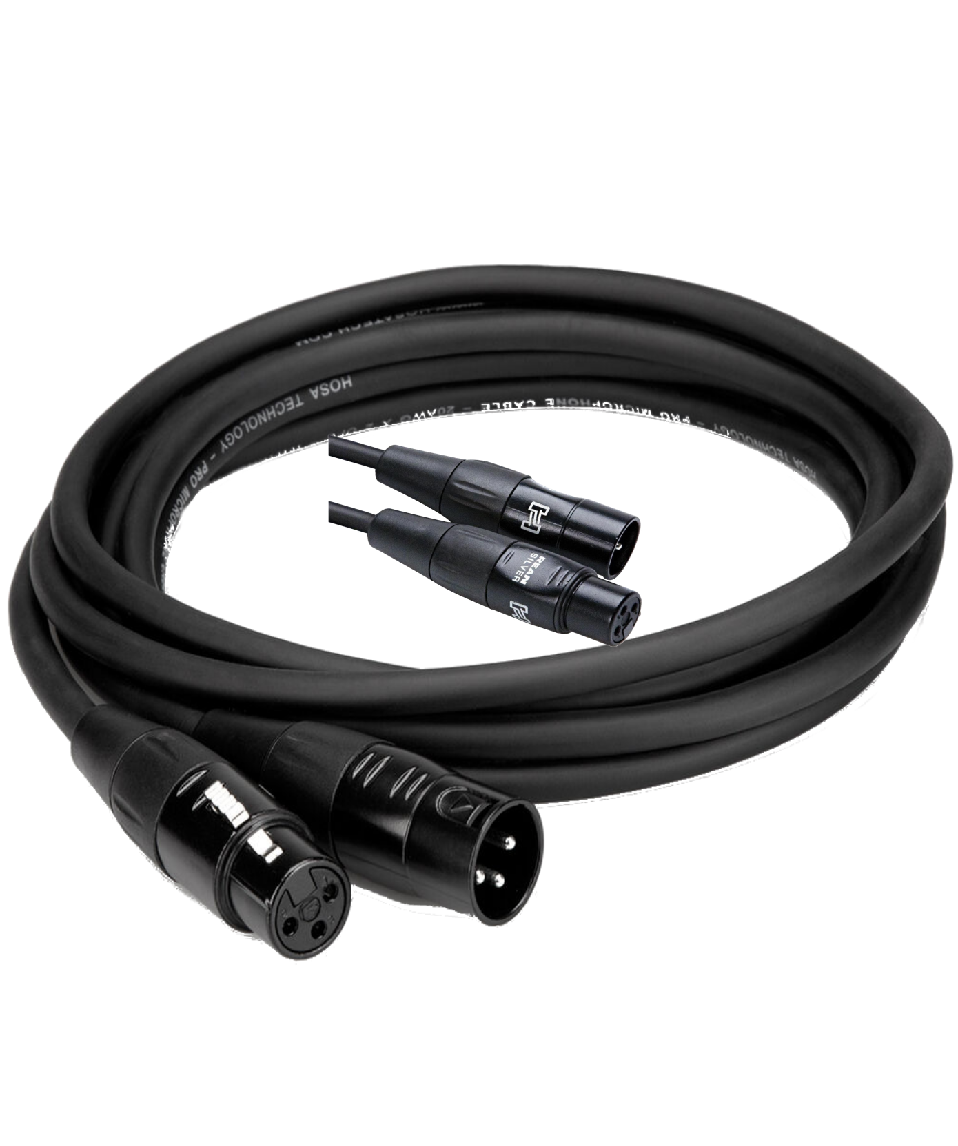 NEW - Hosa Pro Microphone Cable REAN XLR3F to XLR3M, HMIC-020 (20 Feet) Black