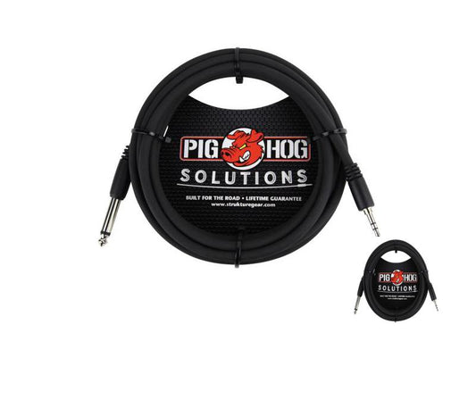 New - PIG HOG PX-35T4M SOLUTIONS - 10FT 3.5MM TRS TO 1/4" MONO