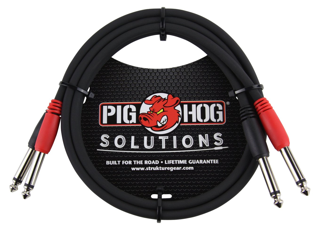 Pig Hog 3ft Dual 1/4" Mono Male Red Black Coded for Stereo Cable PD-21403 - NEW