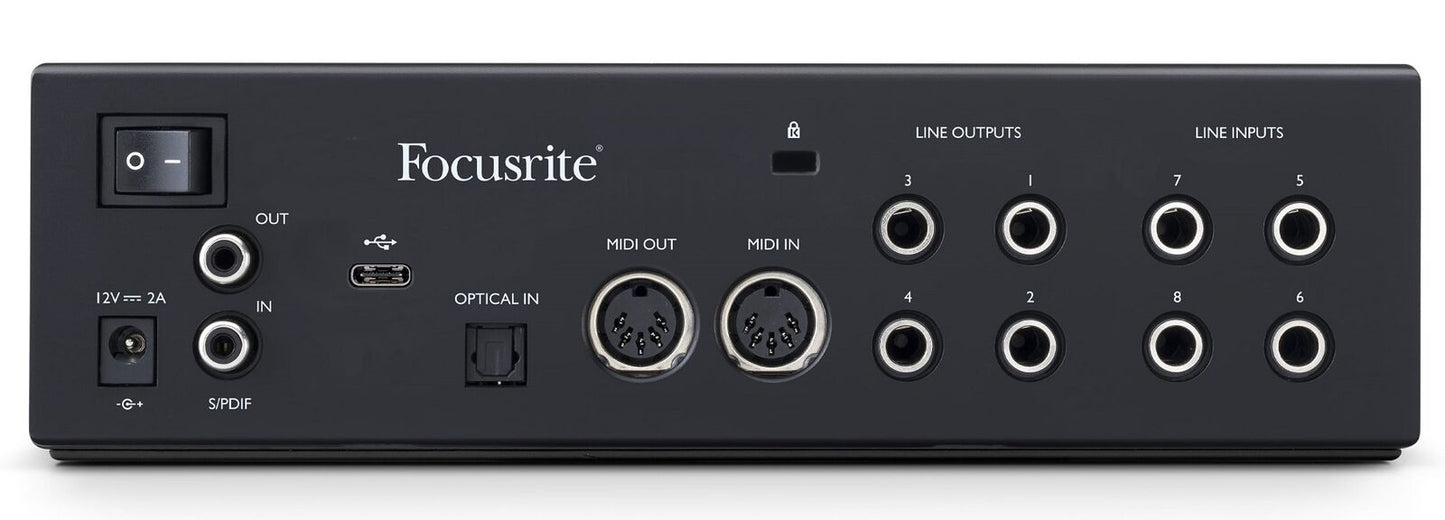 Focusrite Clarett+ 4Pre USB-C Audio Recording Interface, 4 Mic Preamps/JFET/ADAT - New