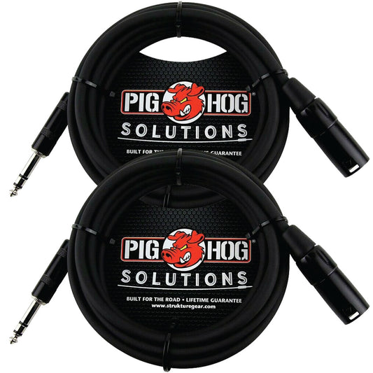 NEW 2 Pack - Pig Hog PX-TMXM50 Solutions 50Ft TRS(M)-XLR(M) Balanced Cable Lifetime Warranty