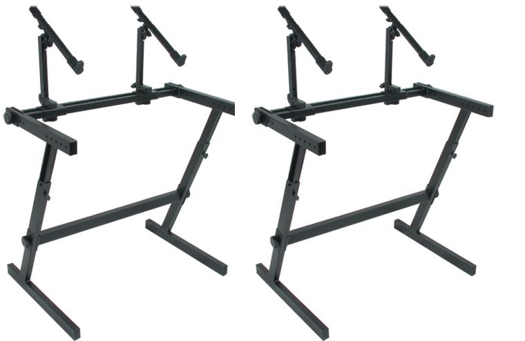 Quik Lok Double Tier Height Adjustable Keyboard Stand Z-726 - NEW