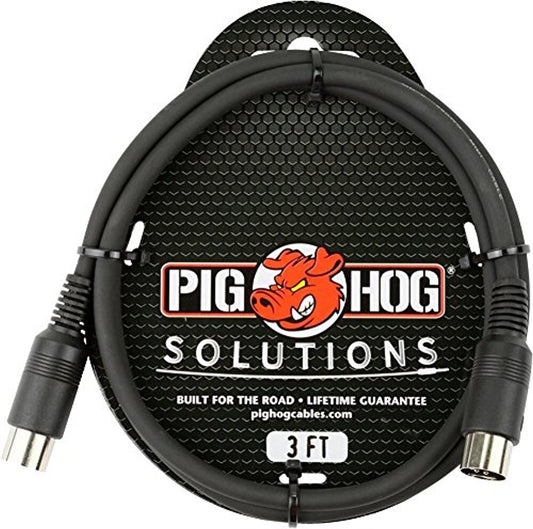 New - Pig Hog PMID03 SOLUTIONS - 3FT MIDI CABLE