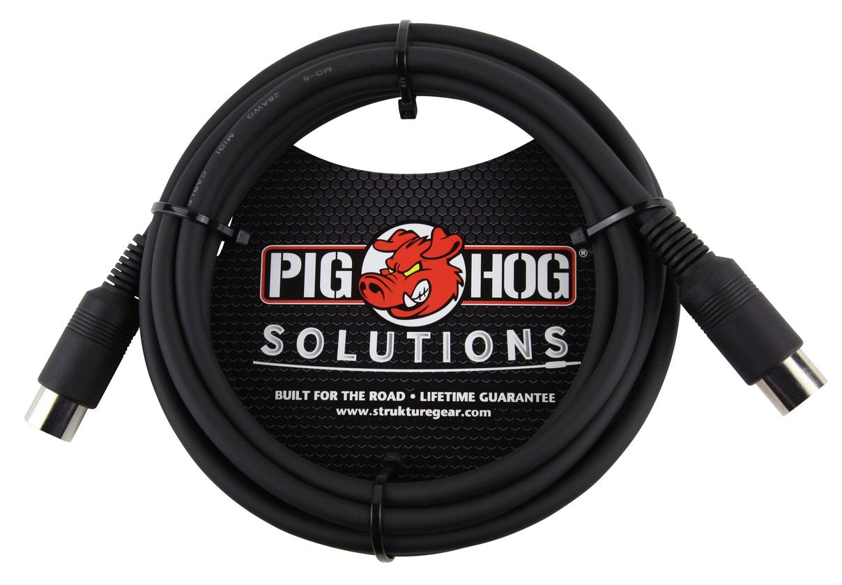 New - Pig Hog PMID10 MIDI Cable Black Instrument Interface 10 ft / foot male to male