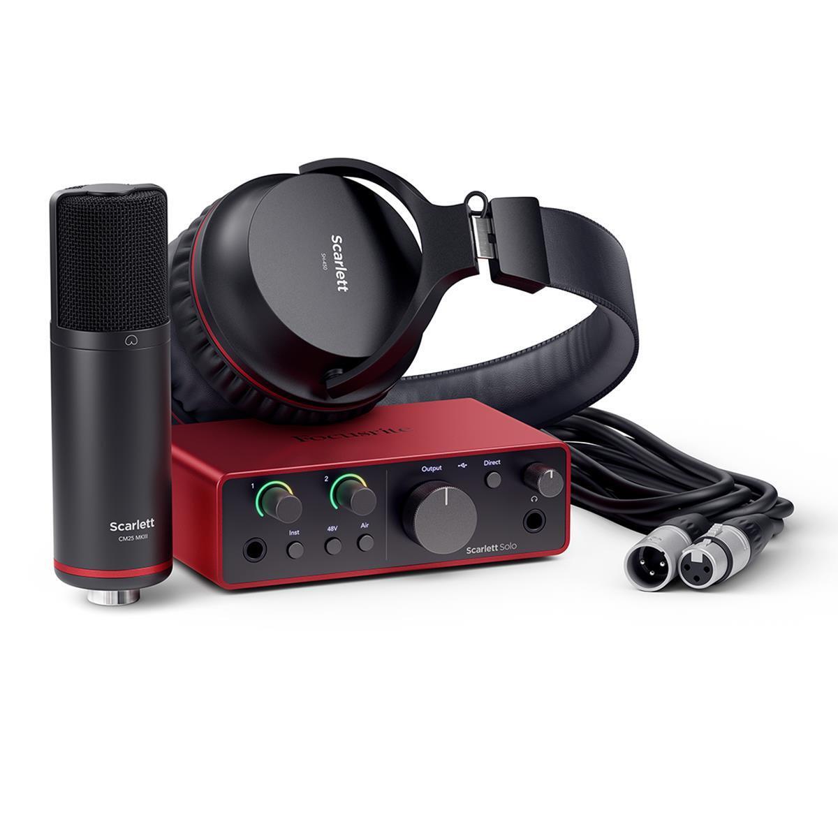 Focusrite Scarlett Solo Studio 4th Gen USB Interface w/Mic, Headphones,S/W Suite - New