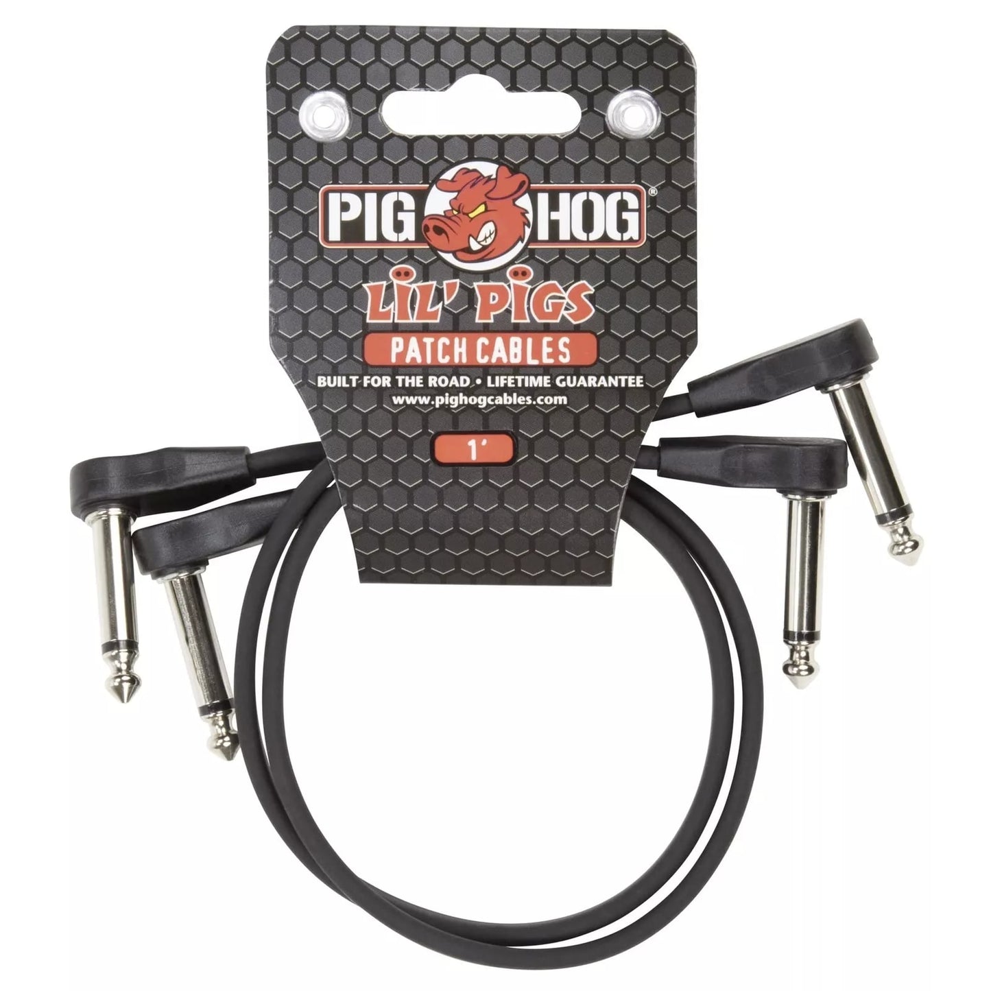 Pig Hog PHLSK1BK Lil Pigs 1ft Low Profile Patch Cables - 2 pack - New