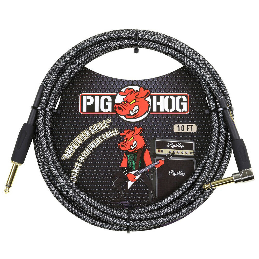 Pig Hog PCH10AGR Right-Angle 1/4" to 1/4" Amplifier Grill Guitar Instrument