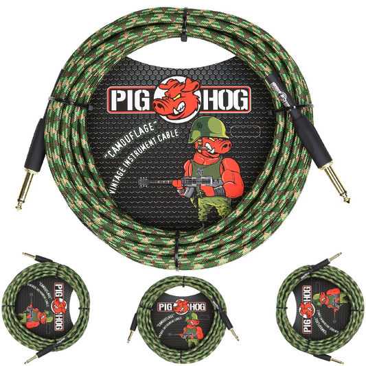 Pig Hog "Camouflage" Instrument Cable, 20 Foot FT PCH20CF Lifetime Warranty!