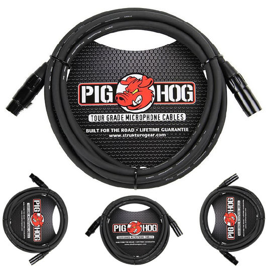 PIG Hog PHM15 8mm microphone cable, XLR 15FT-new