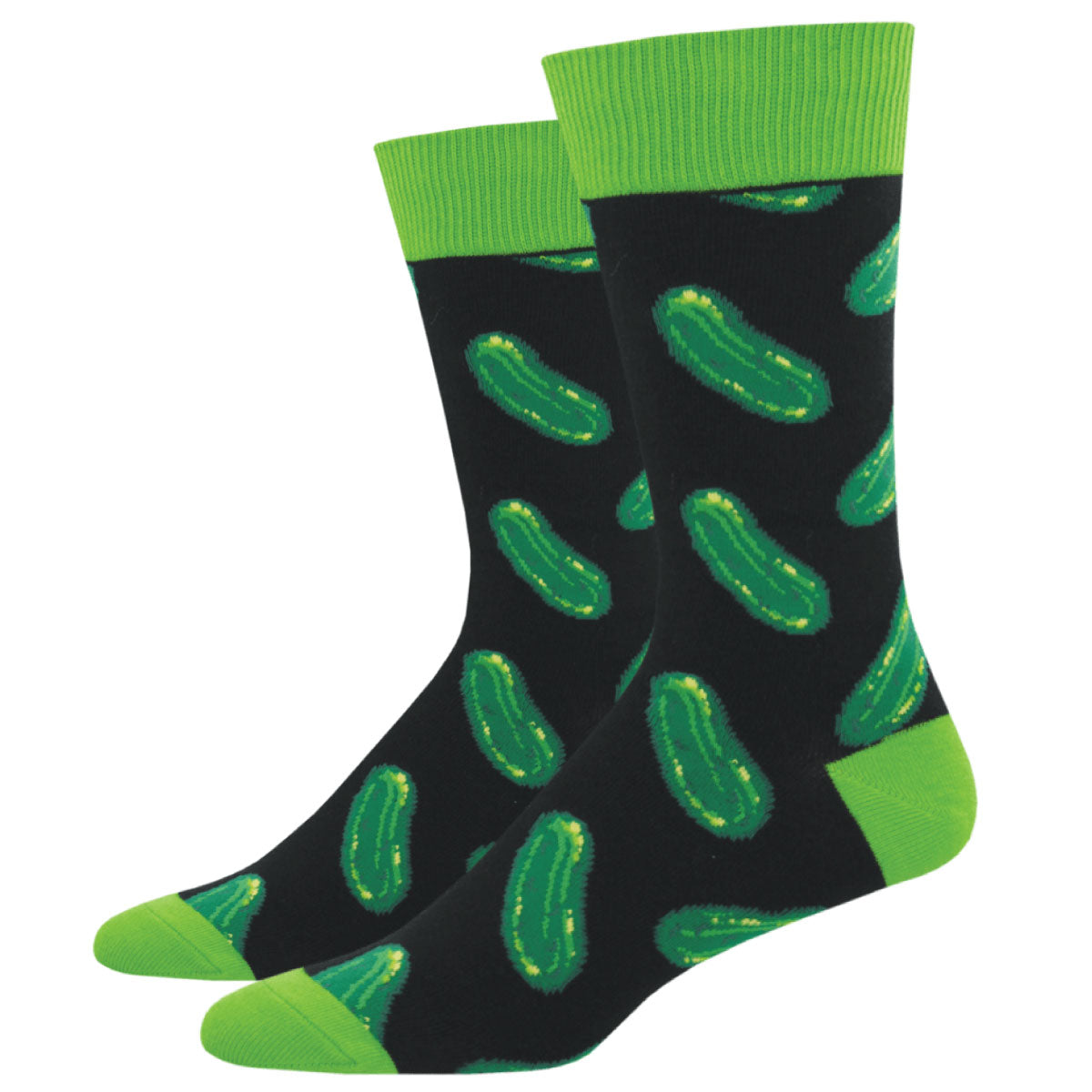 Socksmith Men's Crew Socks Novelty Footwear I'm A Big Dill Pickle - MNC1548-BLK