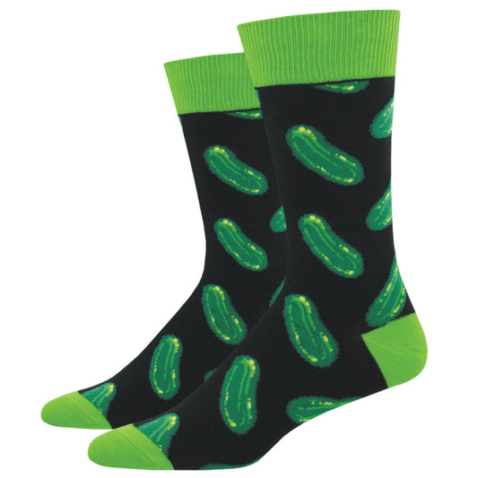 Socksmith Men's Crew Socks Novelty Footwear I'm A Big Dill Pickle - MNC1548-BLK