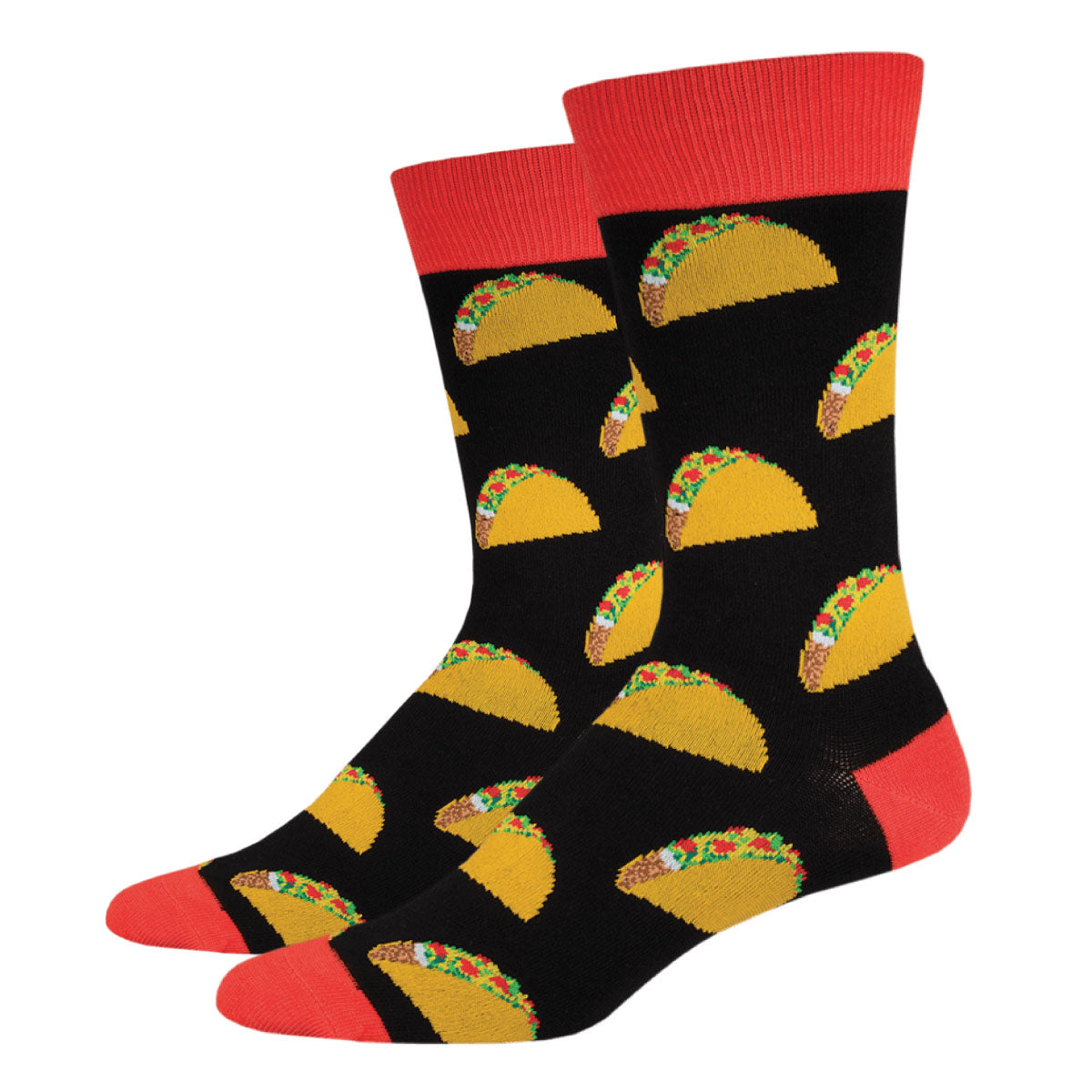 Socksmith Men's Novelty Socks TACOS BLACK Fabric Crew Mexican Food - MNC524-BLK