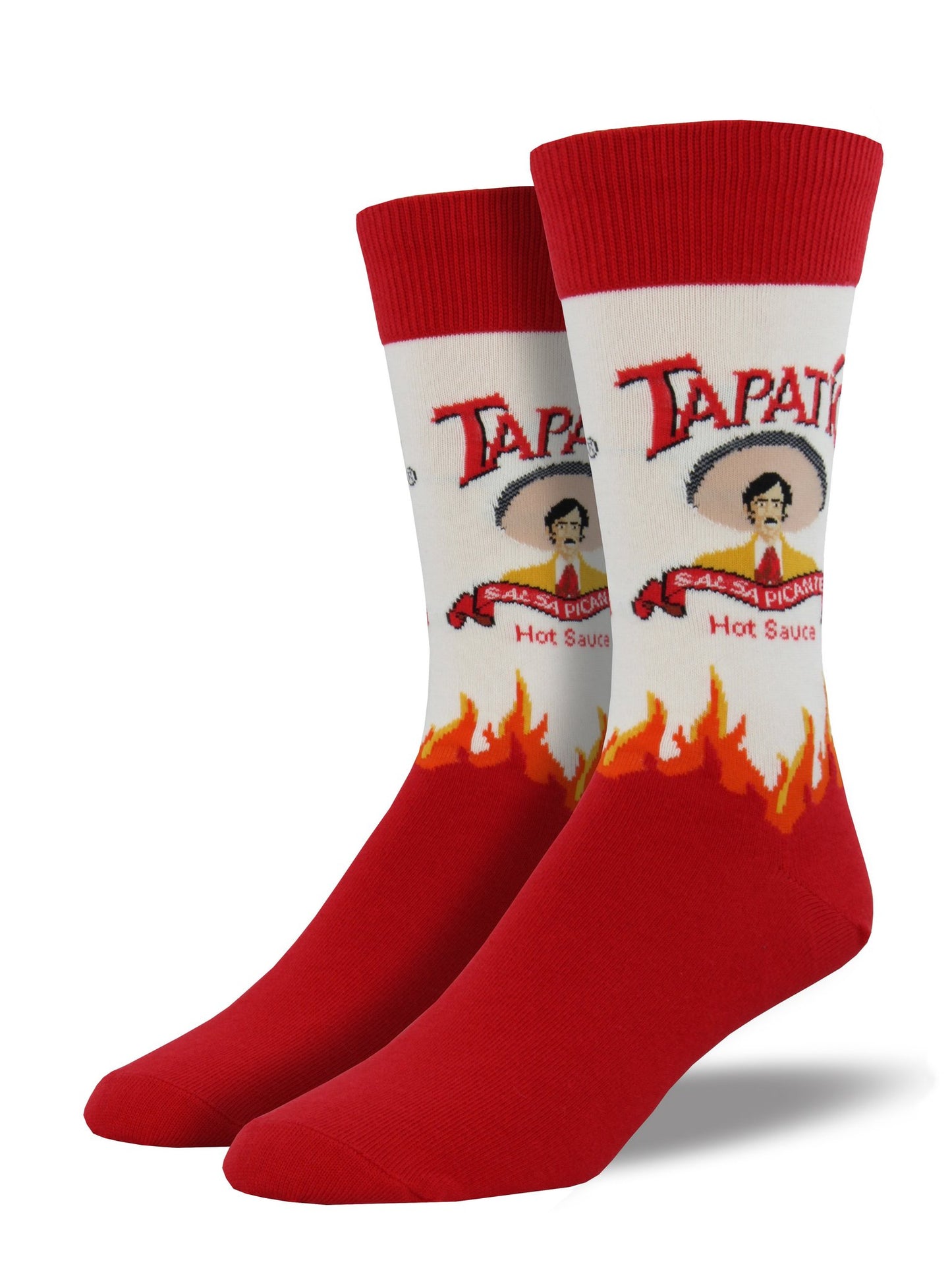 Socksmith Men's Crew Socks Tapatio Hot Sauce Novelty Footwear Cool Foot Apparel - MNC625-WHI