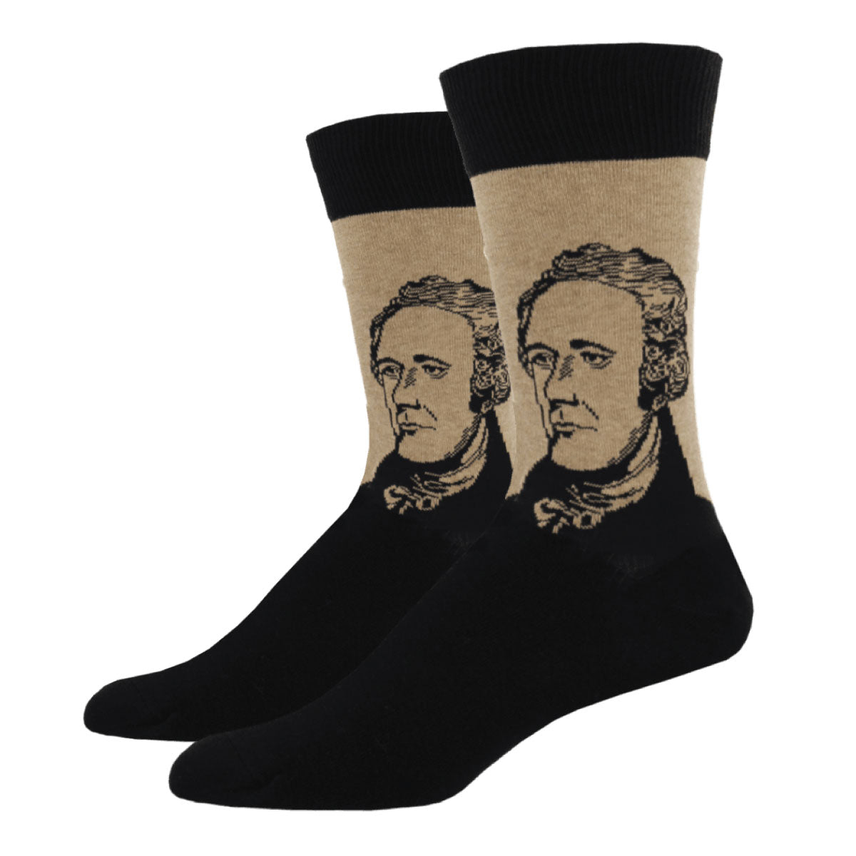 Socksmith Mens Crew Socks Novelty Footwear presidents Alexander Hamilton - MNC868-HEM