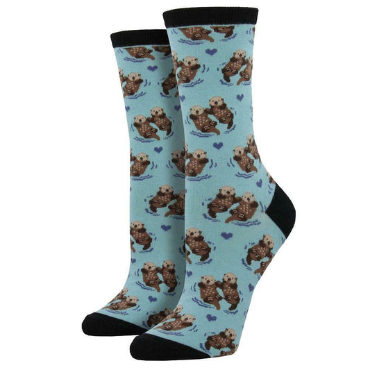 Socksmith Significant Otter Socks Blue Chalk Cotton Crew - WNC581-BCK