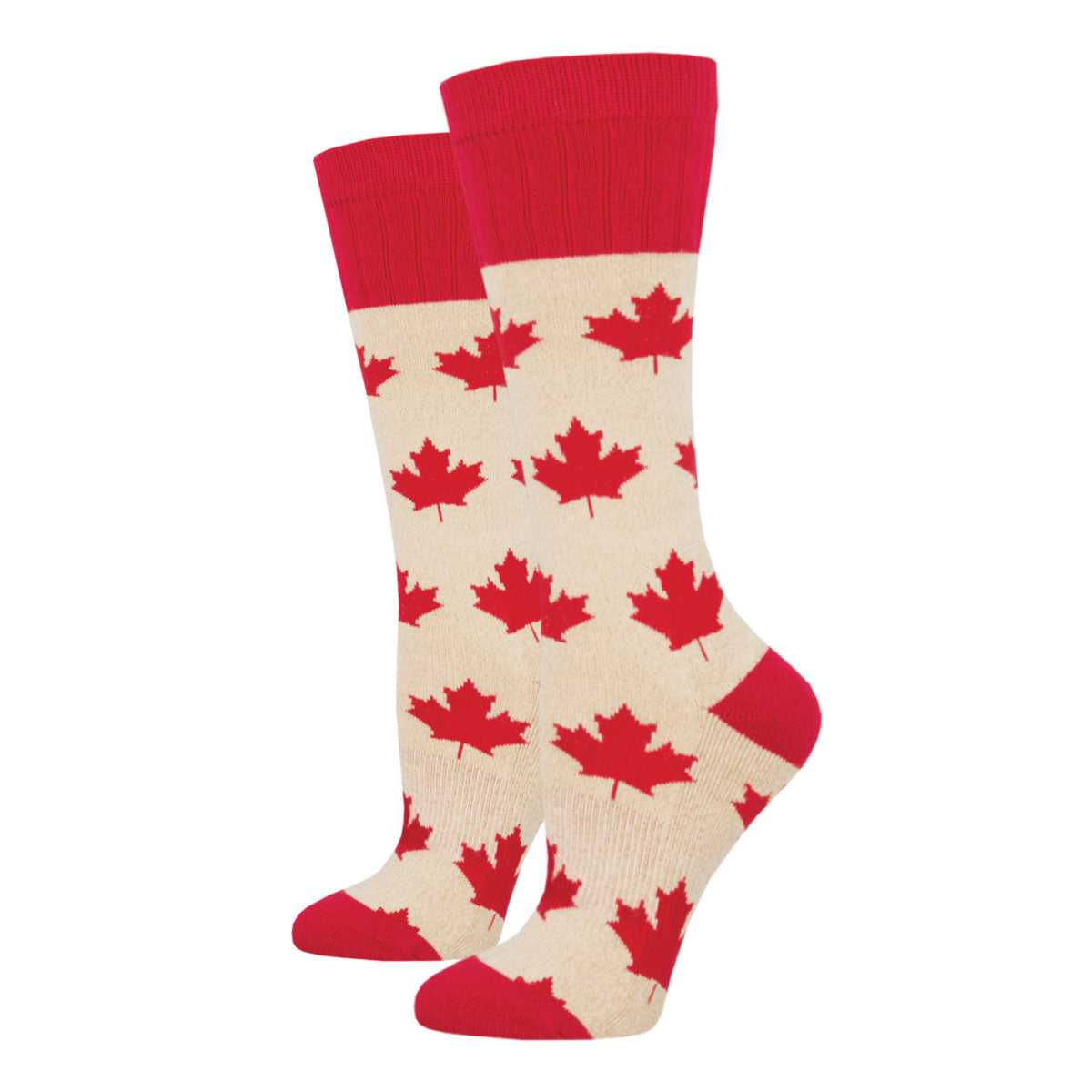 Women's Ladies Outlands Canadian Maple Flag Leaf Socks Socksmith - WOB1829-OML